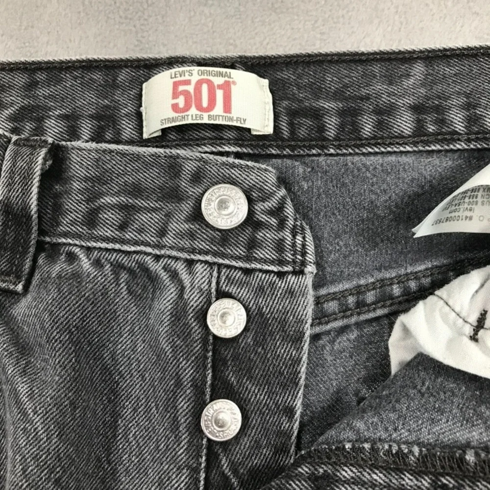 Vintage Y2K Levi's 501 Jeans Men's 34x34 Black Faded Gray Grunge Rock Button Fly